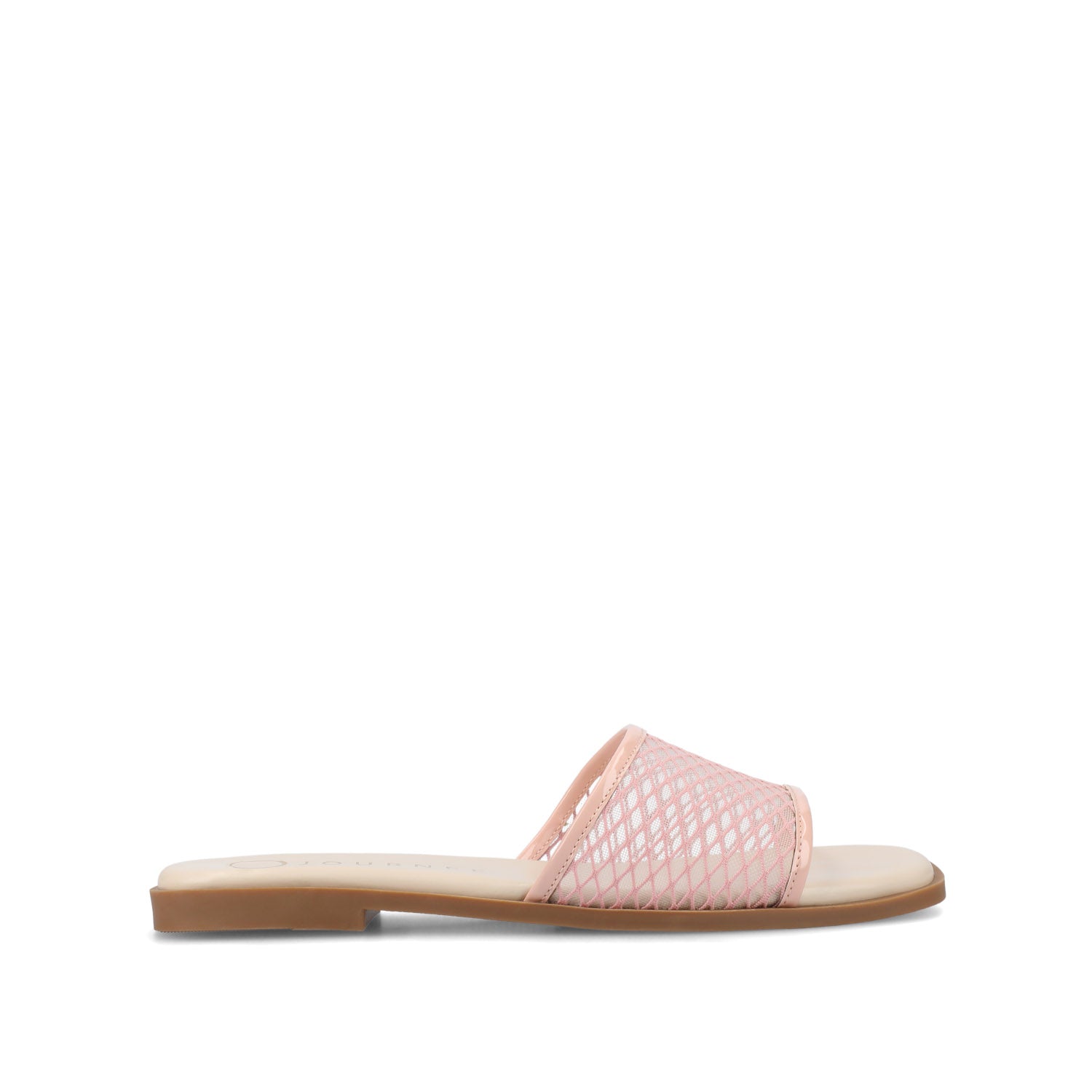 journee collection BRECKLEY SLIDE SANDALS IN MESH White Mesh