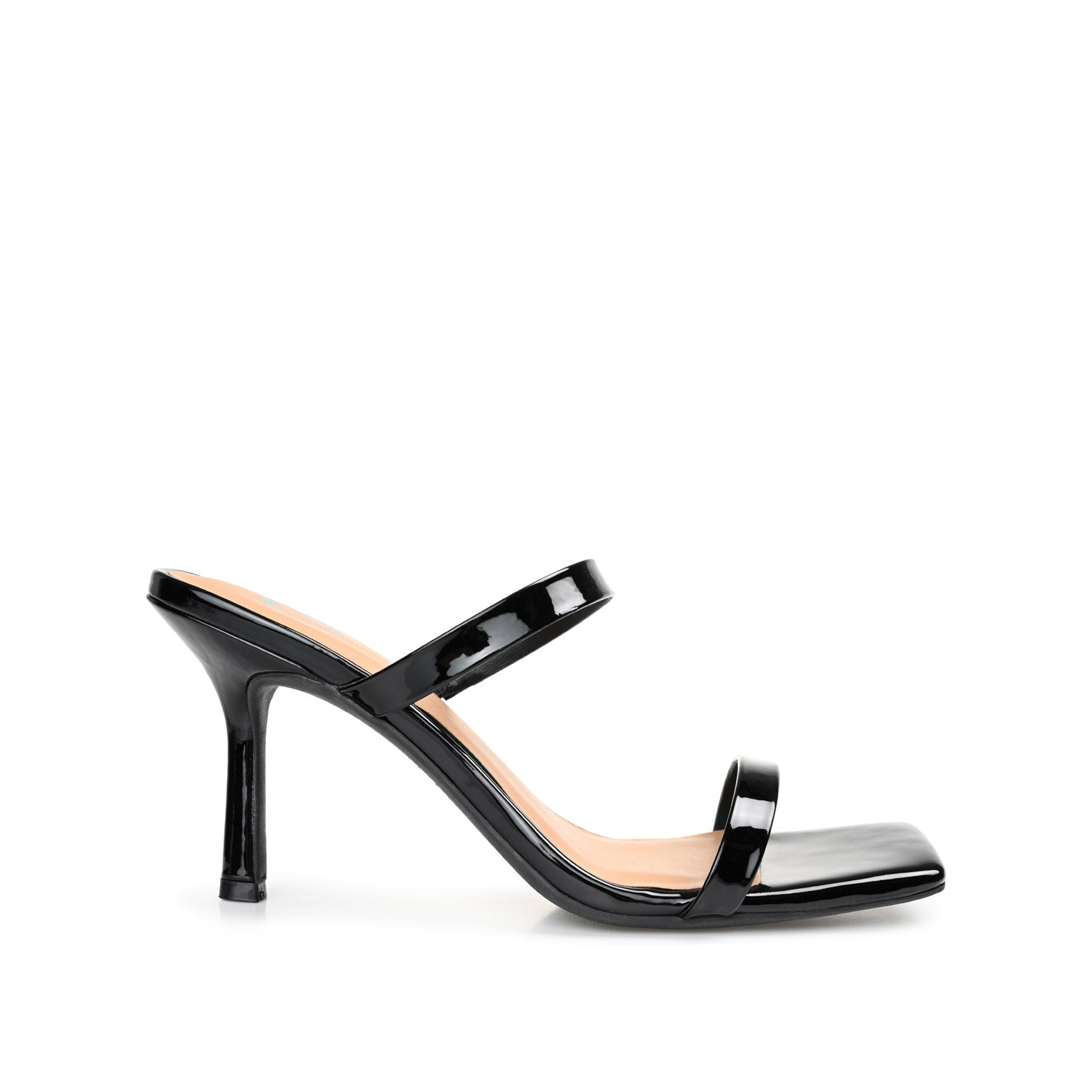 journee collection BRIE STRAPPY STILETTO HEELS IN PATENT Black