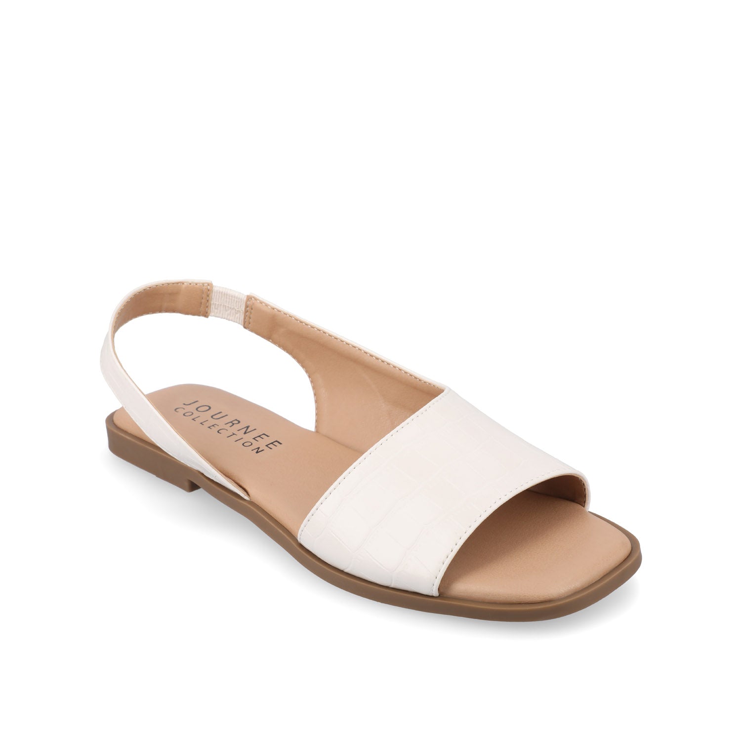Journee Collection BRINSLEY CROCO SANDALS IN WIDE Bone Croco