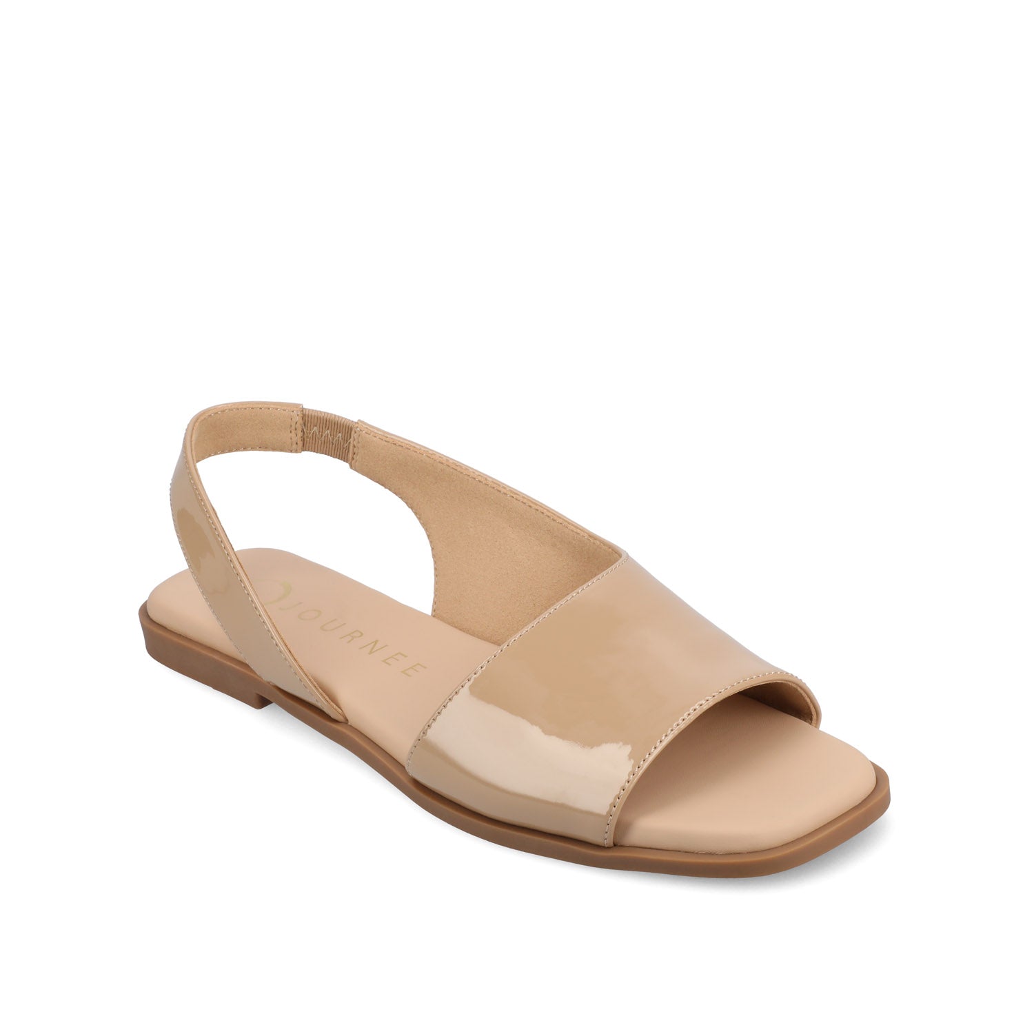 Journee Collection BRINSLEY CUTOUT SANDALS IN PATENT Nude Patent
