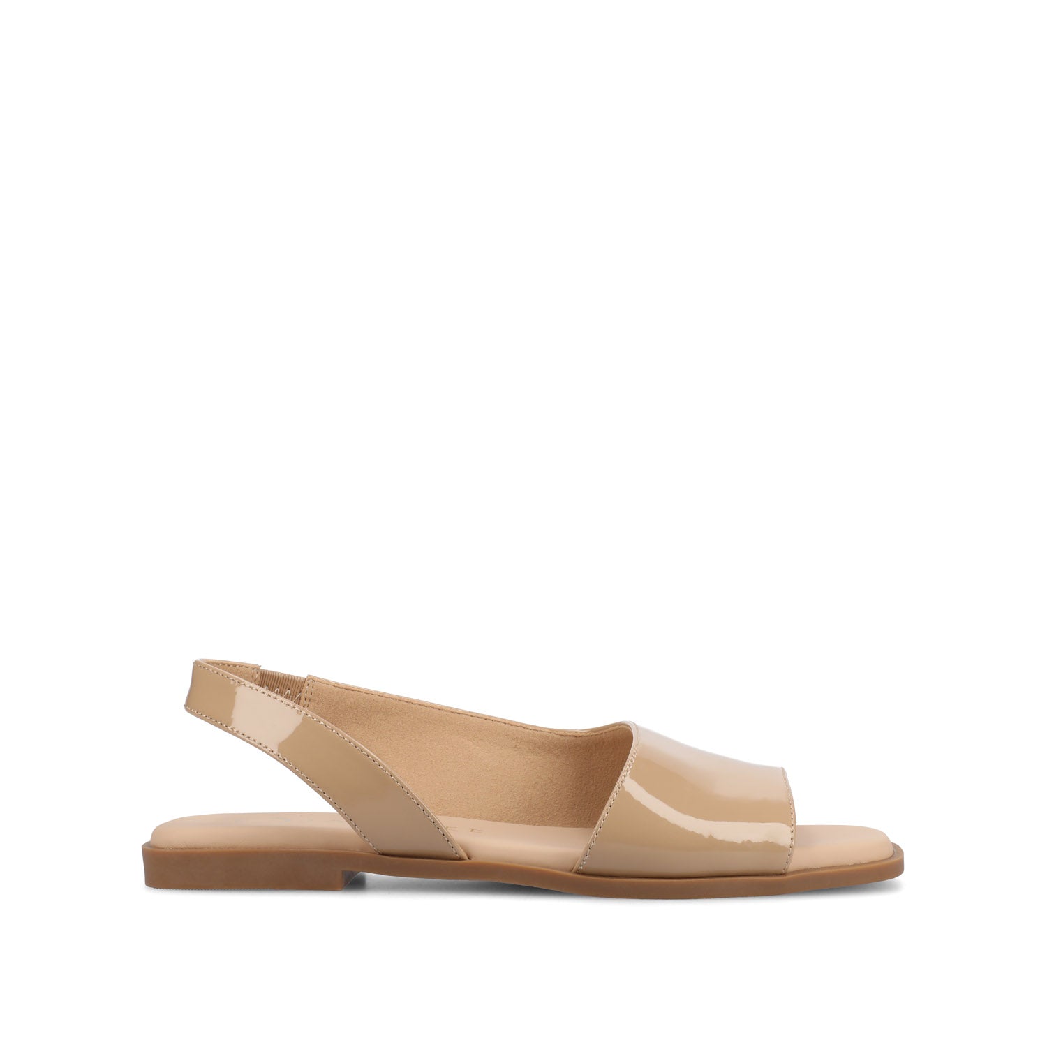 journee collection BRINSLEY CUTOUT SANDALS IN PATENT Nude Patent