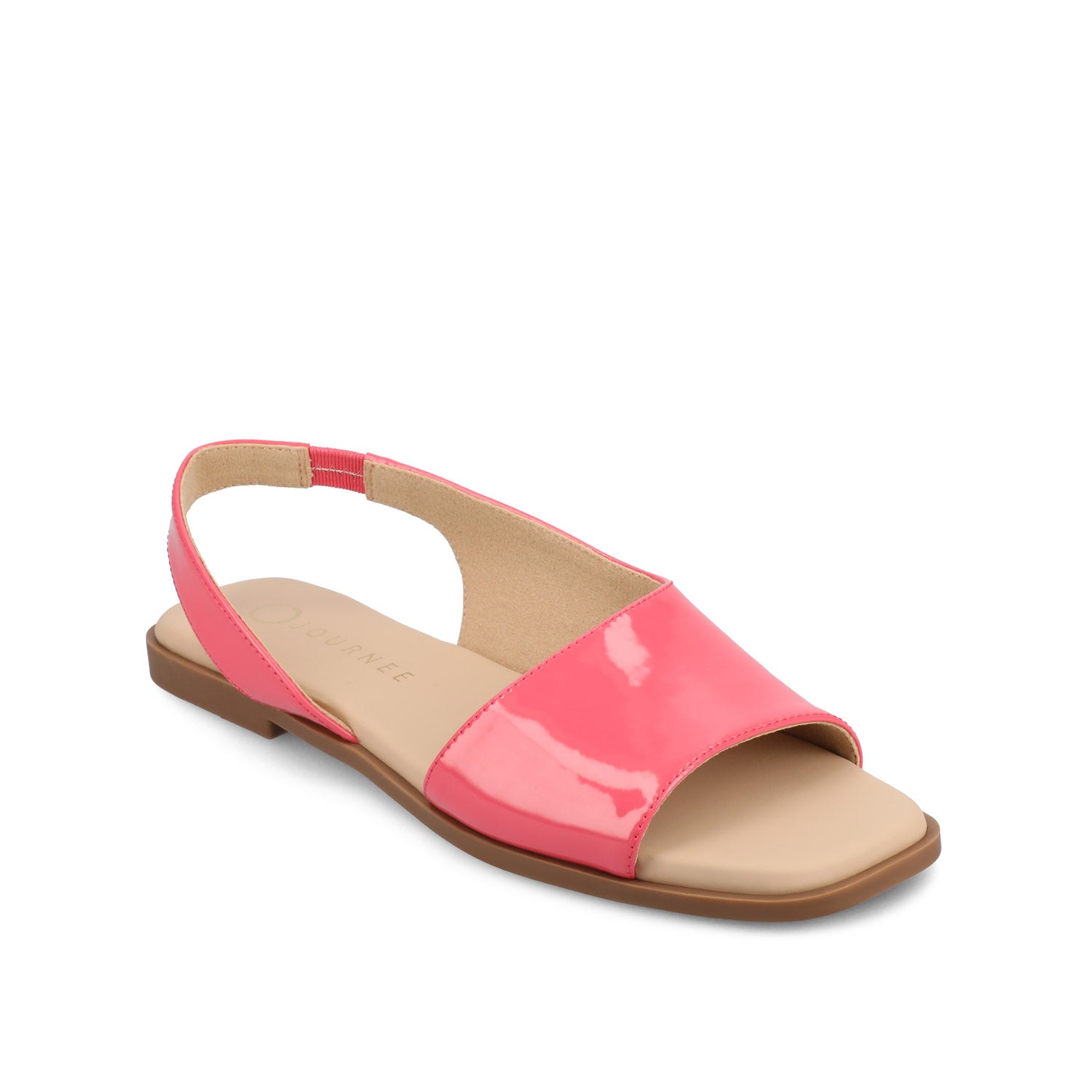 Journee Collection BRINSLEY PATENT SANDALS IN WIDE Nude Patent