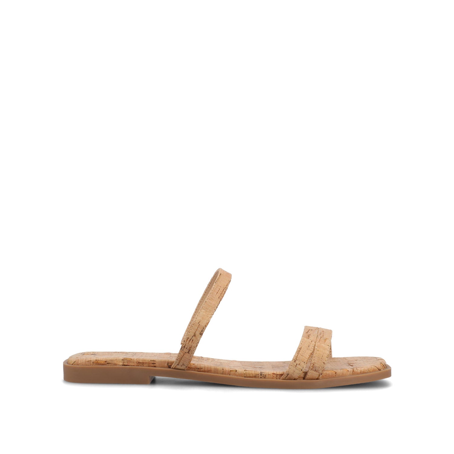 journee collection BRISA MULTI STRAP SLIDE SANDALS Cork