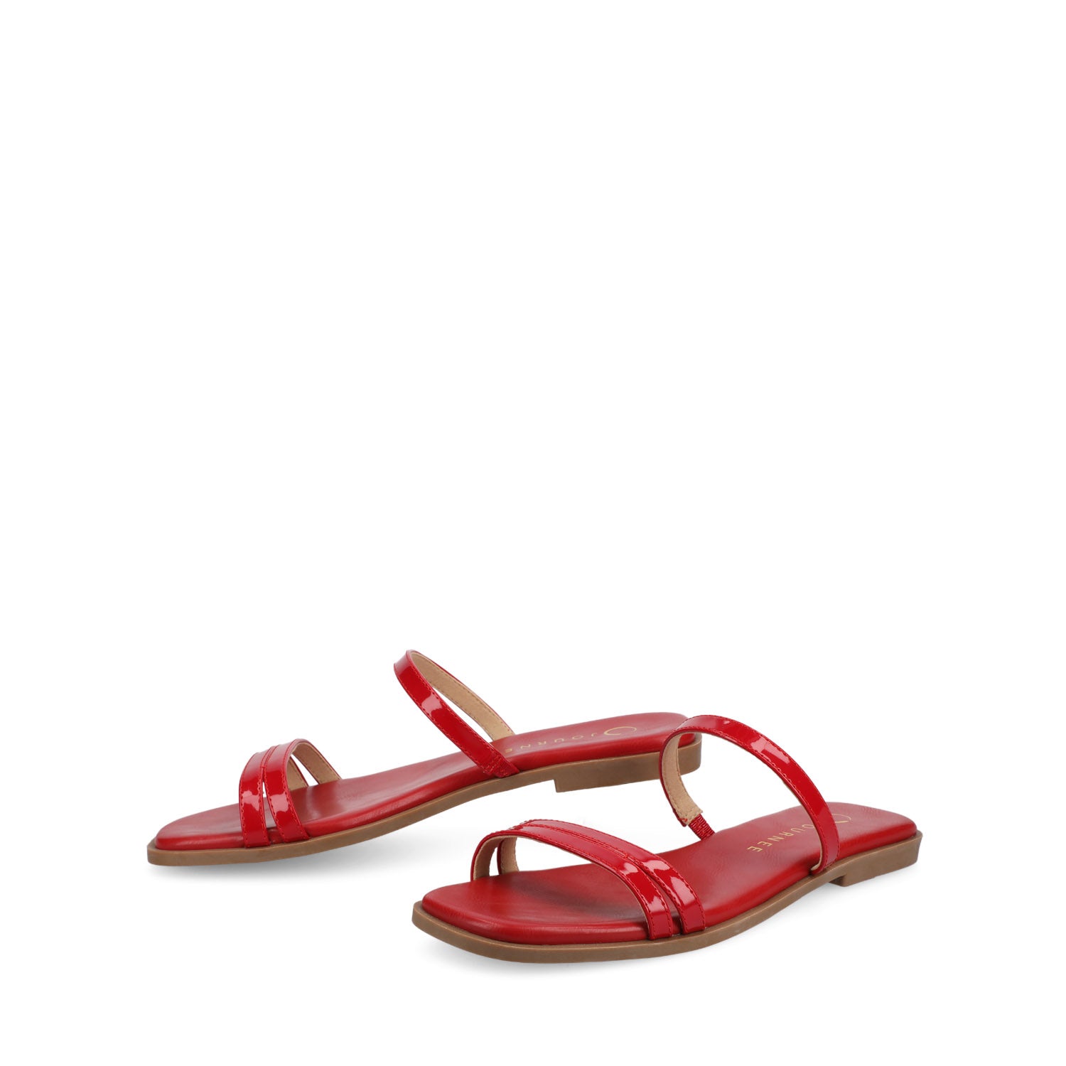 Journee Collection BRISA SLIDE SANDALS IN FAUX LEATHER White PU