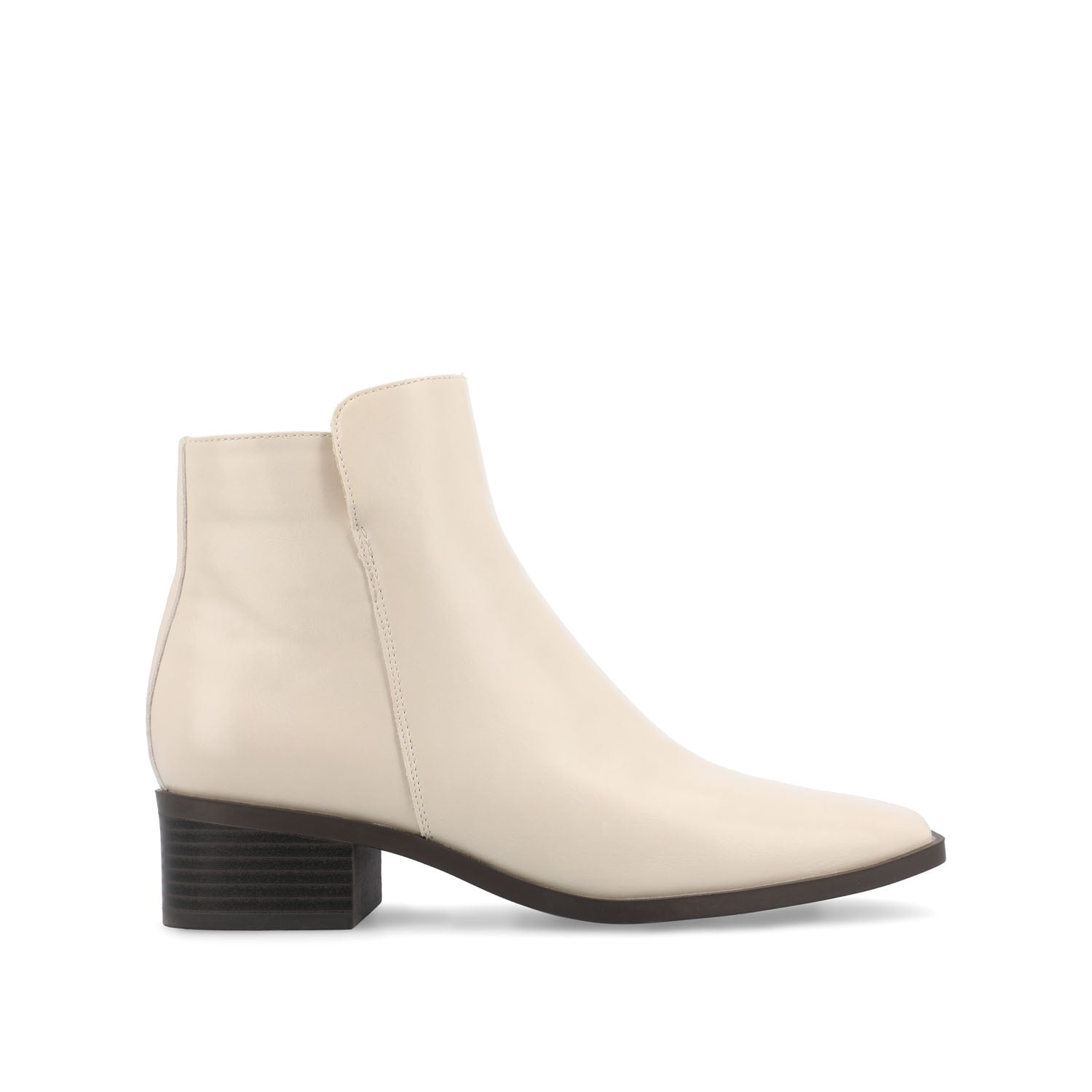 journee collection CAPPRI SQUARE TOE BOOTIES IN WIDE Off White PU