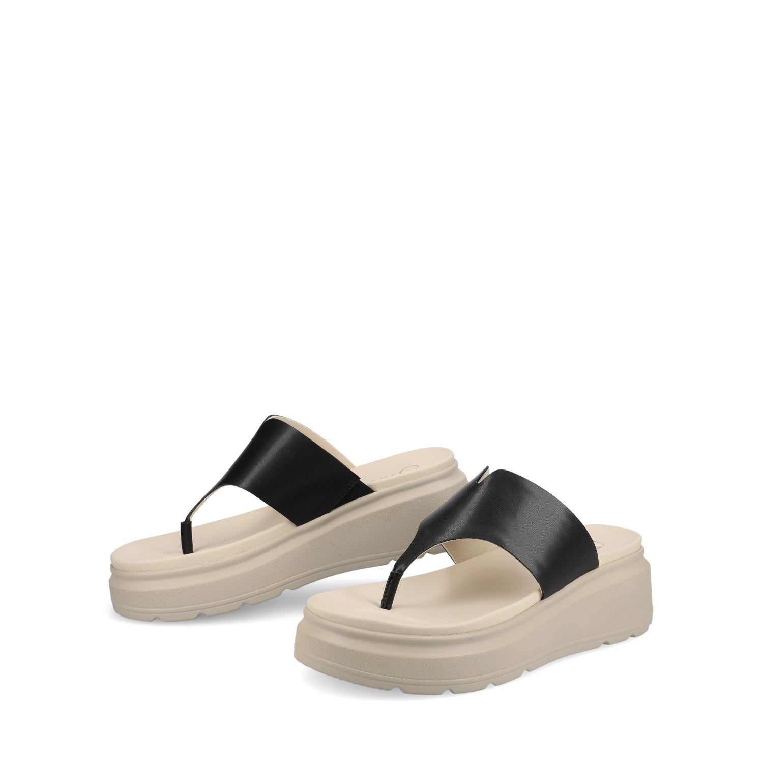 Journee Collection CARAH FLIP FLOP WEDGE SANDALS Black