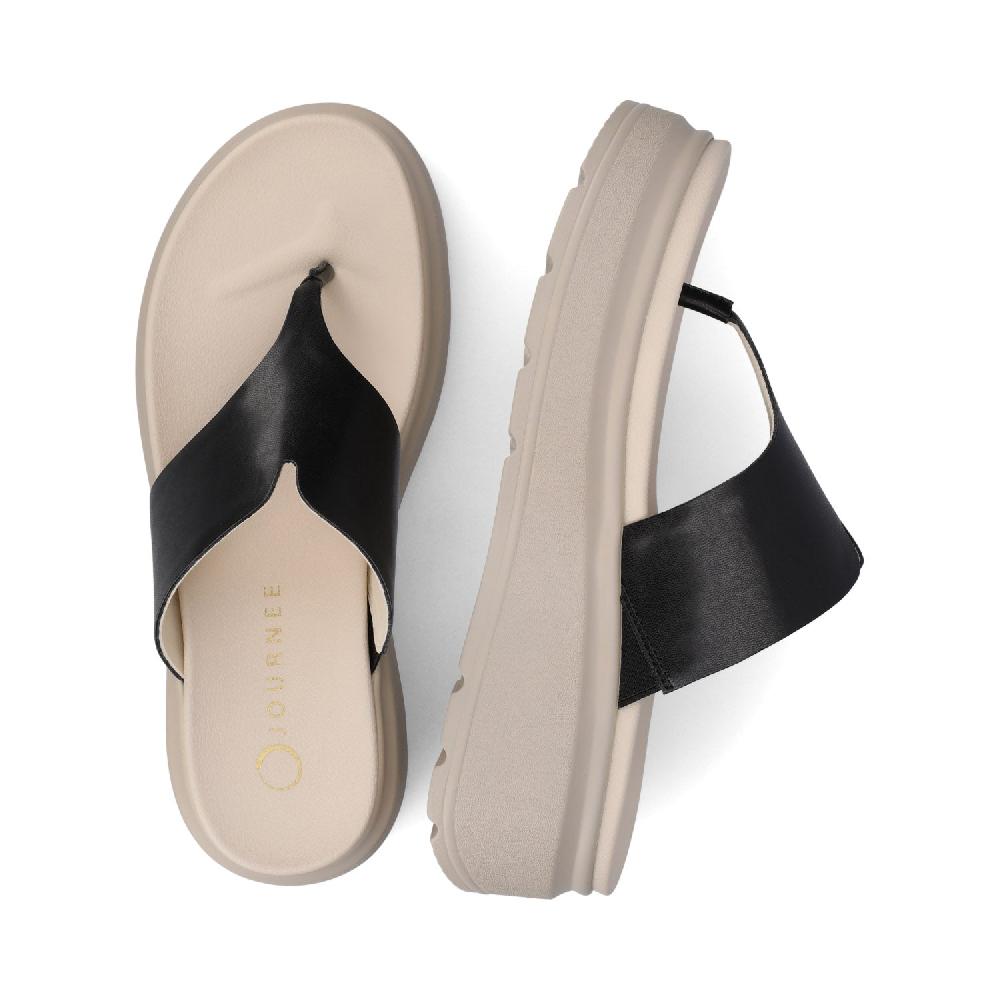 Journee Collection CARAH FLIP FLOP WEDGE SANDALS Black