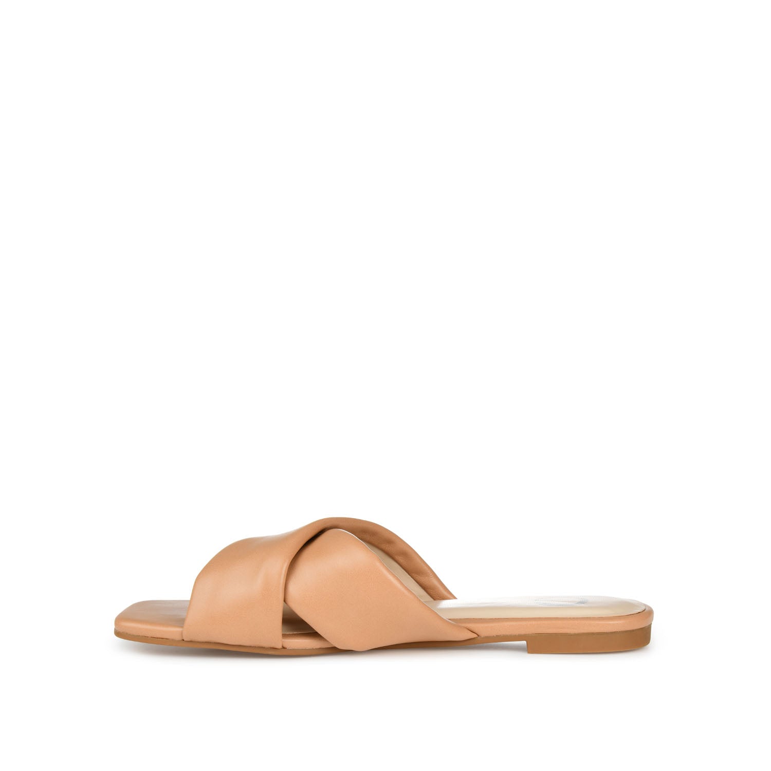 Journee Collection CARLOTTA SLIDE SANDALS IN FAUX LEATHER White