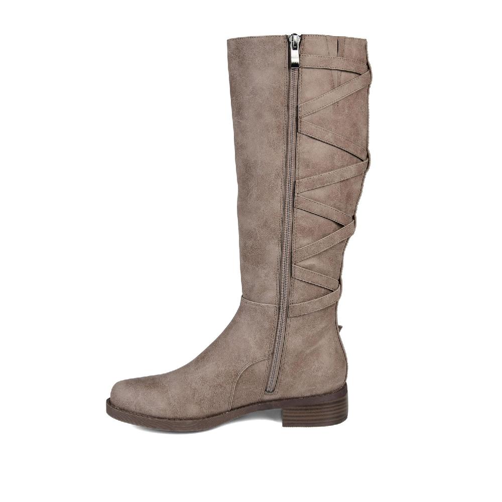 Journee Collection CARLY RIDING BOOTS IN FAUX LEATHER Taupe PU