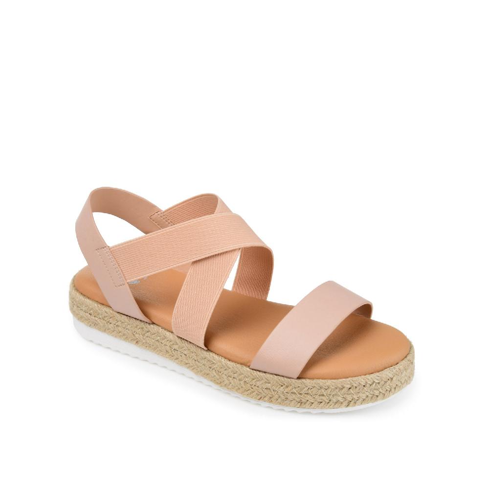 Journee Collection CAROLINE ESPADRILLE PLATFORM SANDALS Blush