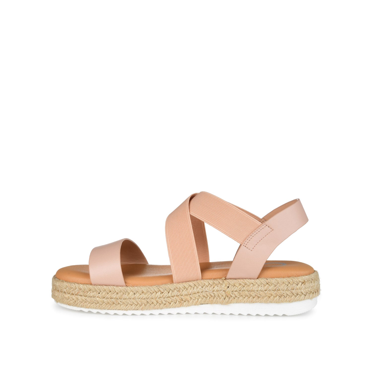Journee Collection CAROLINE ESPADRILLE PLATFORM SANDALS Blush