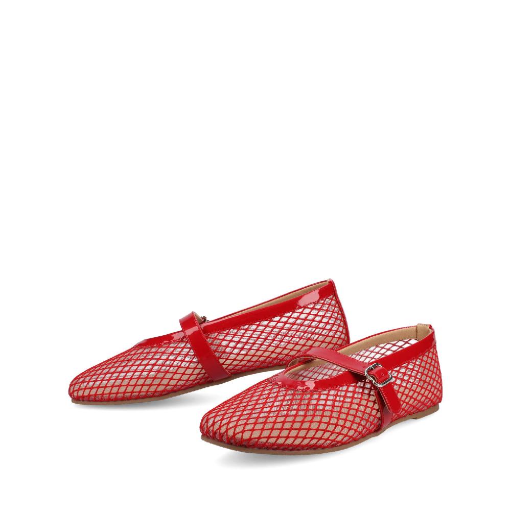 Journee Collection CASHA MARY JANE FLATS IN MESH White Mesh