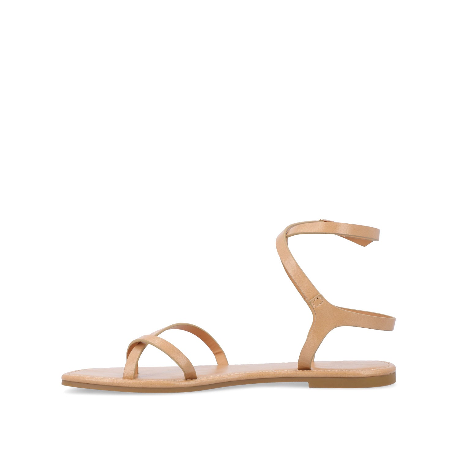 Journee Collection CHARRA MULTI STRAP SANDALS IN PATENT Cognac