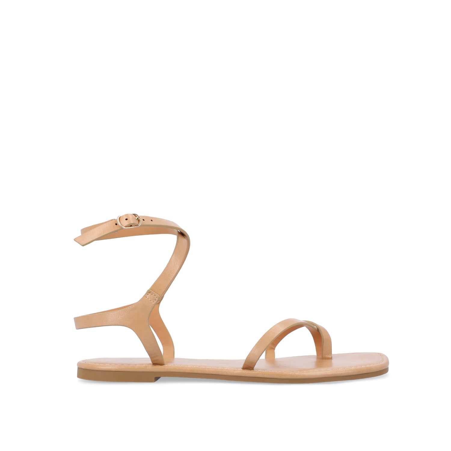 journee collection CHARRA MULTI STRAP SANDALS IN PATENT Cognac
