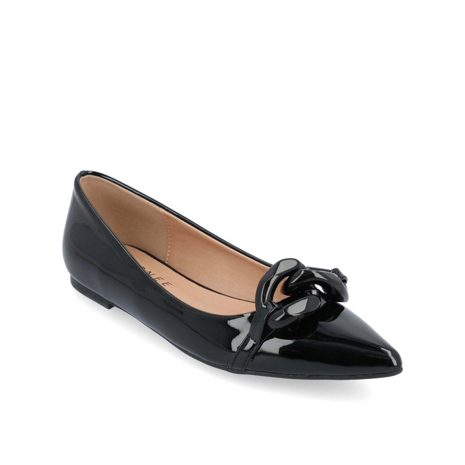Journee Collection CLAREEN BALLET FLATS IN PATENT Bone Patent