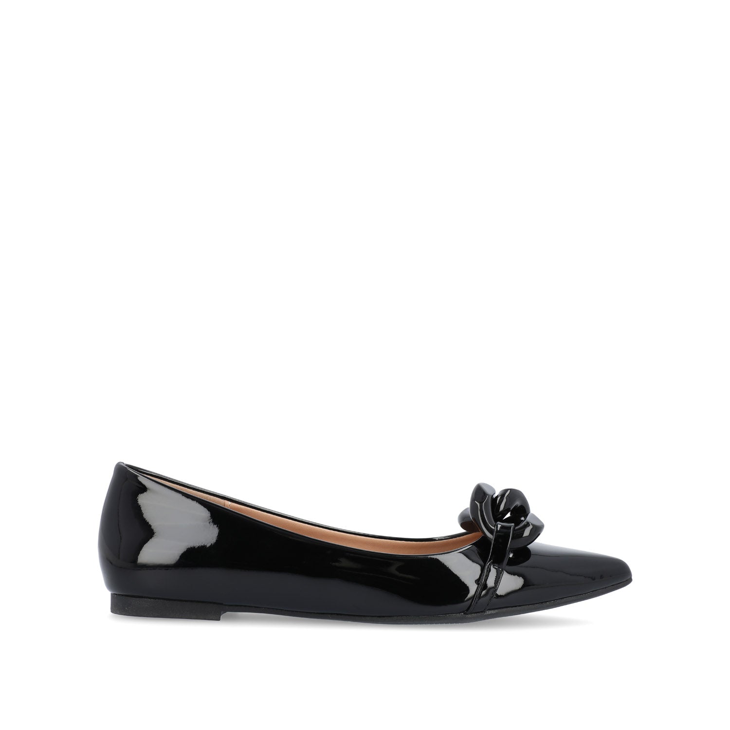journee collection CLAREEN BALLET FLATS IN PATENT Bone Patent