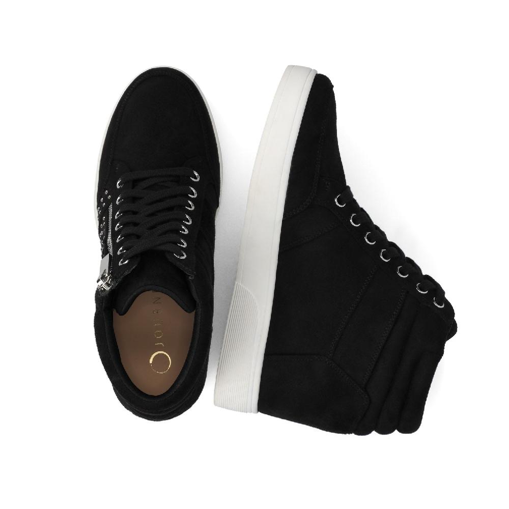 Journee Collection CLARITY HIGH TOP WEDGE SNEAKER Black Stud