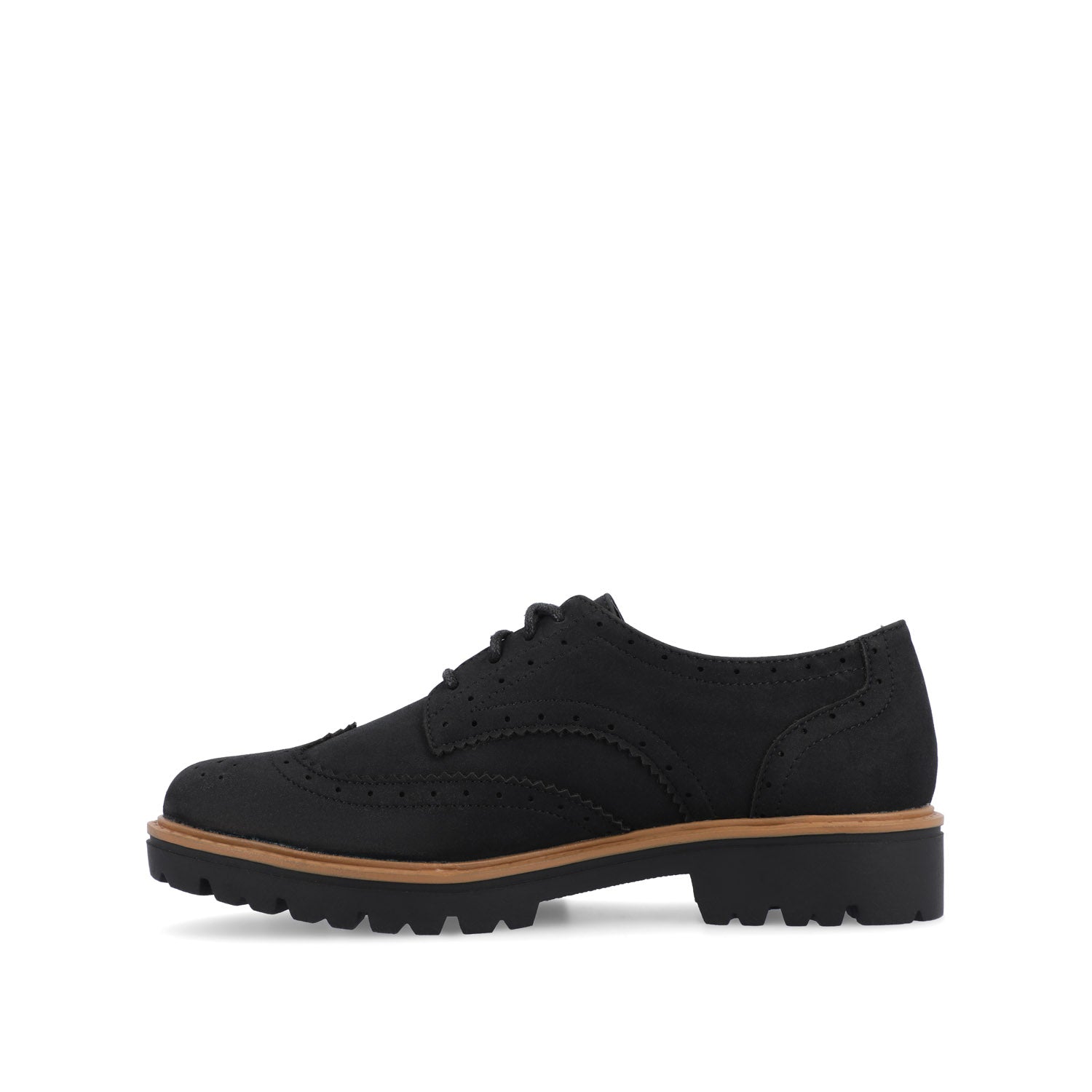 Journee Collection CLAUDIYA OXFORD LOAFER FLAT IN FAUX SUEDE Taupe Suede