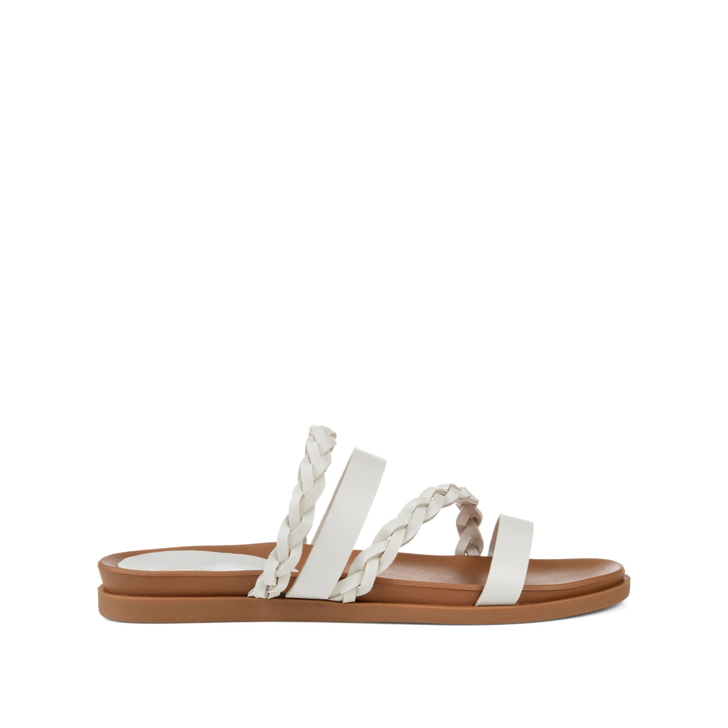 journee collection COLETTE SLIDE SANDALS IN WIDE White