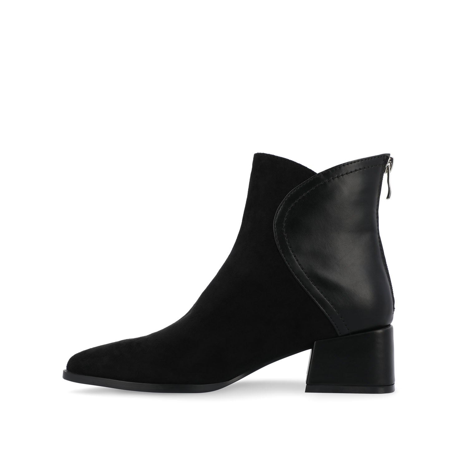 Journee Collection CONSUELLO POINTED TOE BOOTIES IN FAUX LEATHER Black