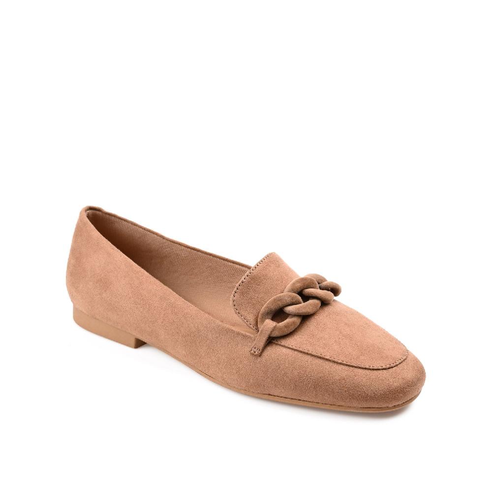 Journee Collection CORDELL LOAFER FLATS IN FAUX SUEDE Taupe