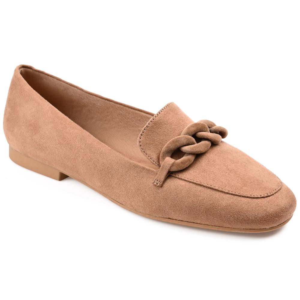Journee Collection CORDELL LOAFER FLATS IN WIDE Taupe