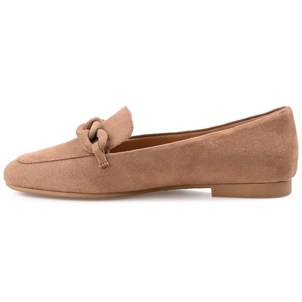 Journee Collection CORDELL LOAFER FLATS IN WIDE Taupe