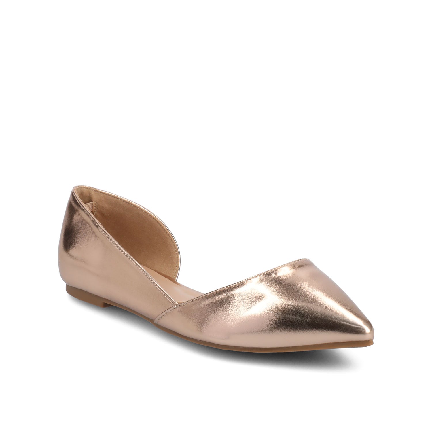 Journee Collection CORTNI D'ORSAY FLATS IN WIDE Rose Gold PU