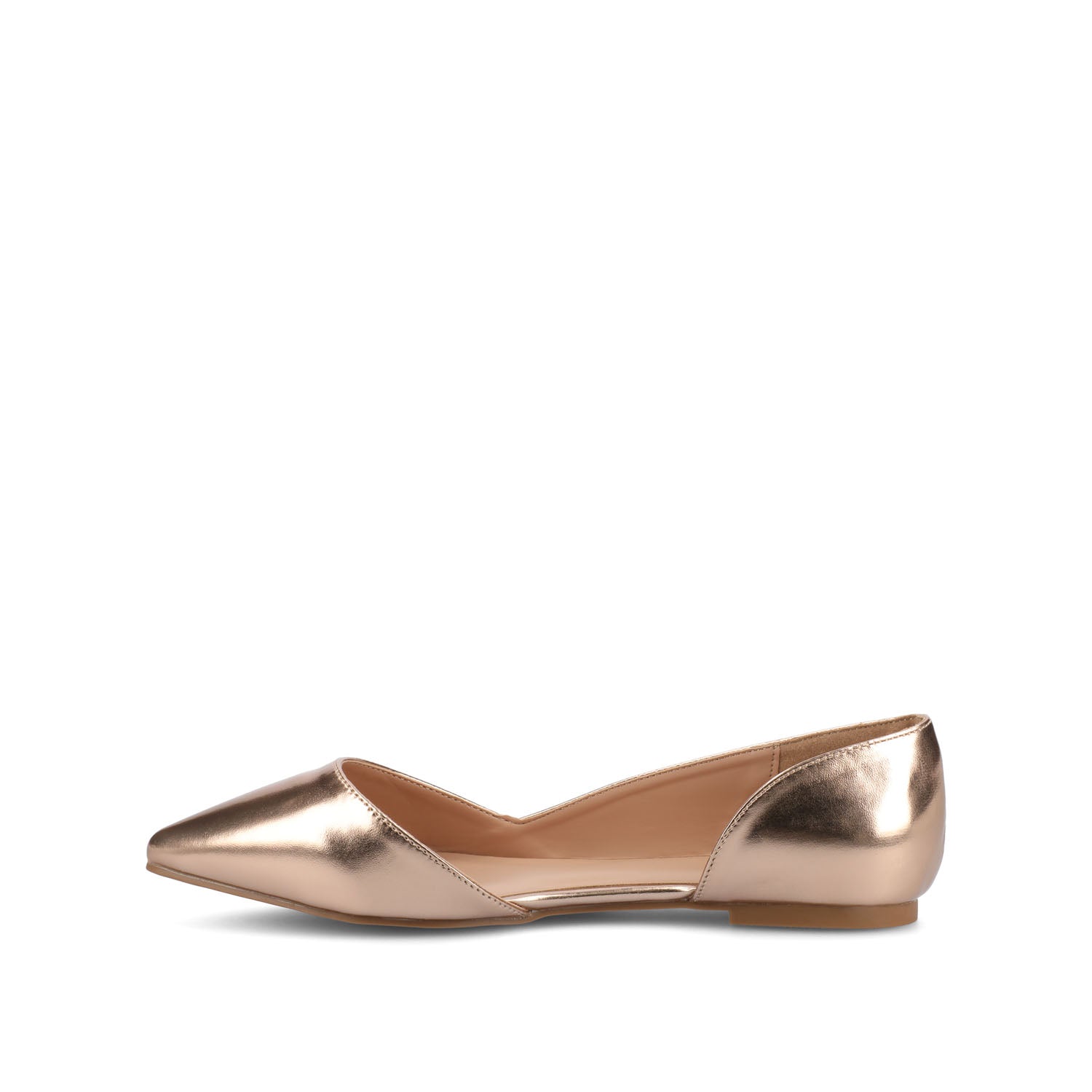 Journee Collection CORTNI D'ORSAY FLATS IN WIDE Rose Gold PU