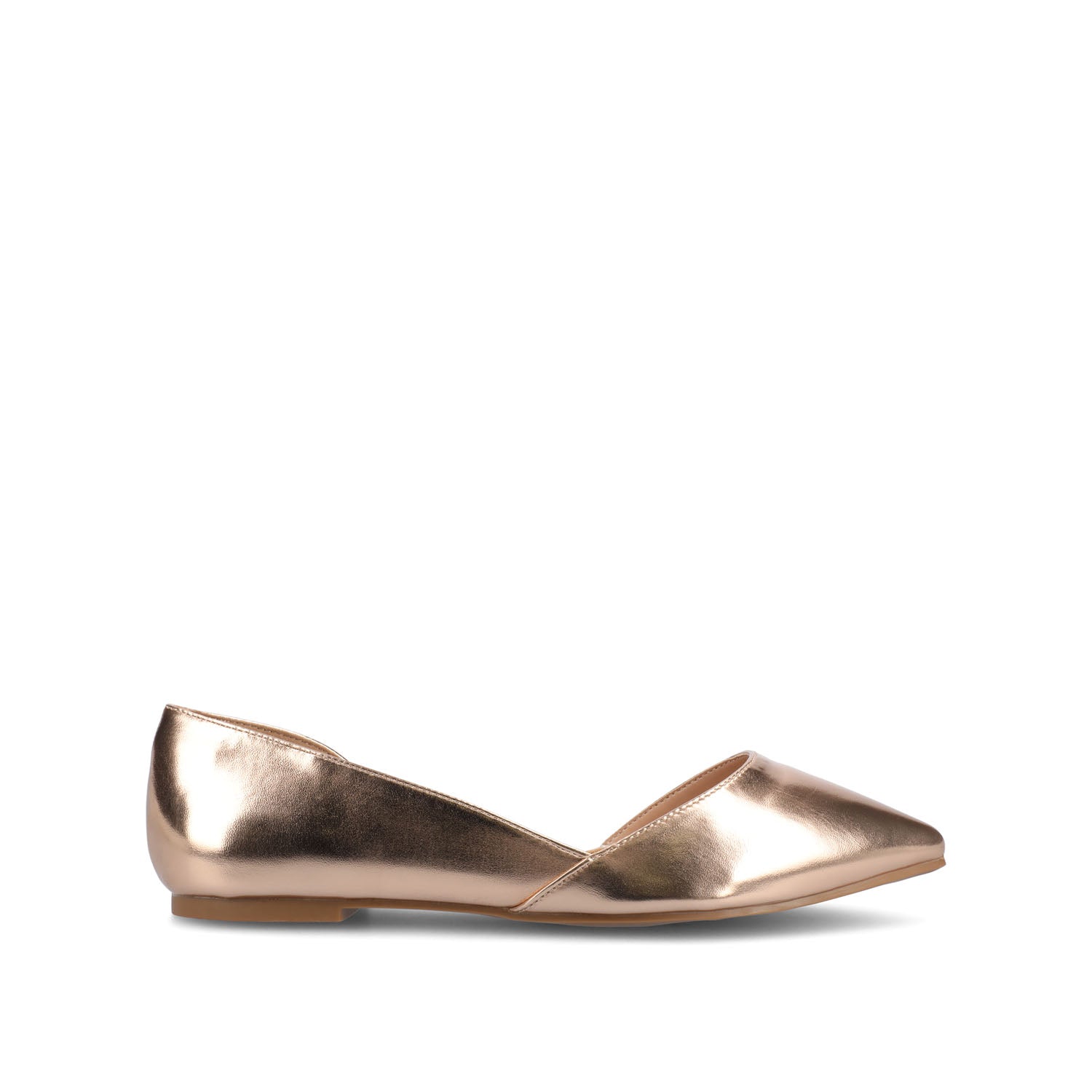 journee collection CORTNI D'ORSAY FLATS IN WIDE Rose Gold PU