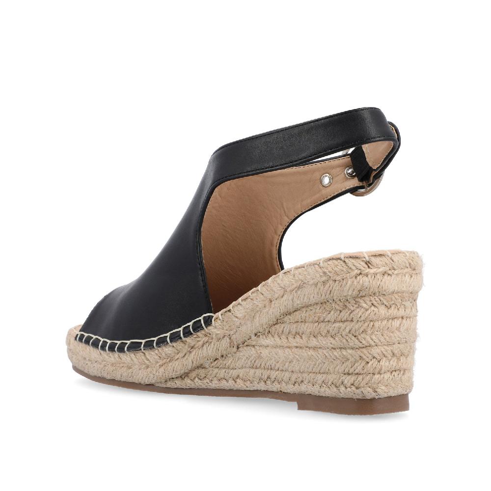 Journee Collection CREW ESPADRILLE WEDGE HEEL SANDALS IN WIDE Nude PU