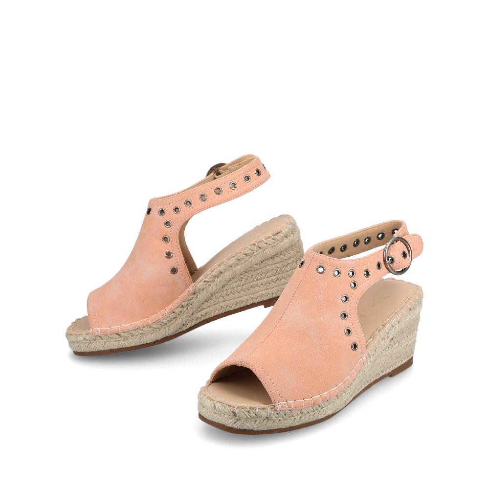 Journee Collection CRISIE ESPADRILLE WEDGE HEELED SANDALS White Faux Suede