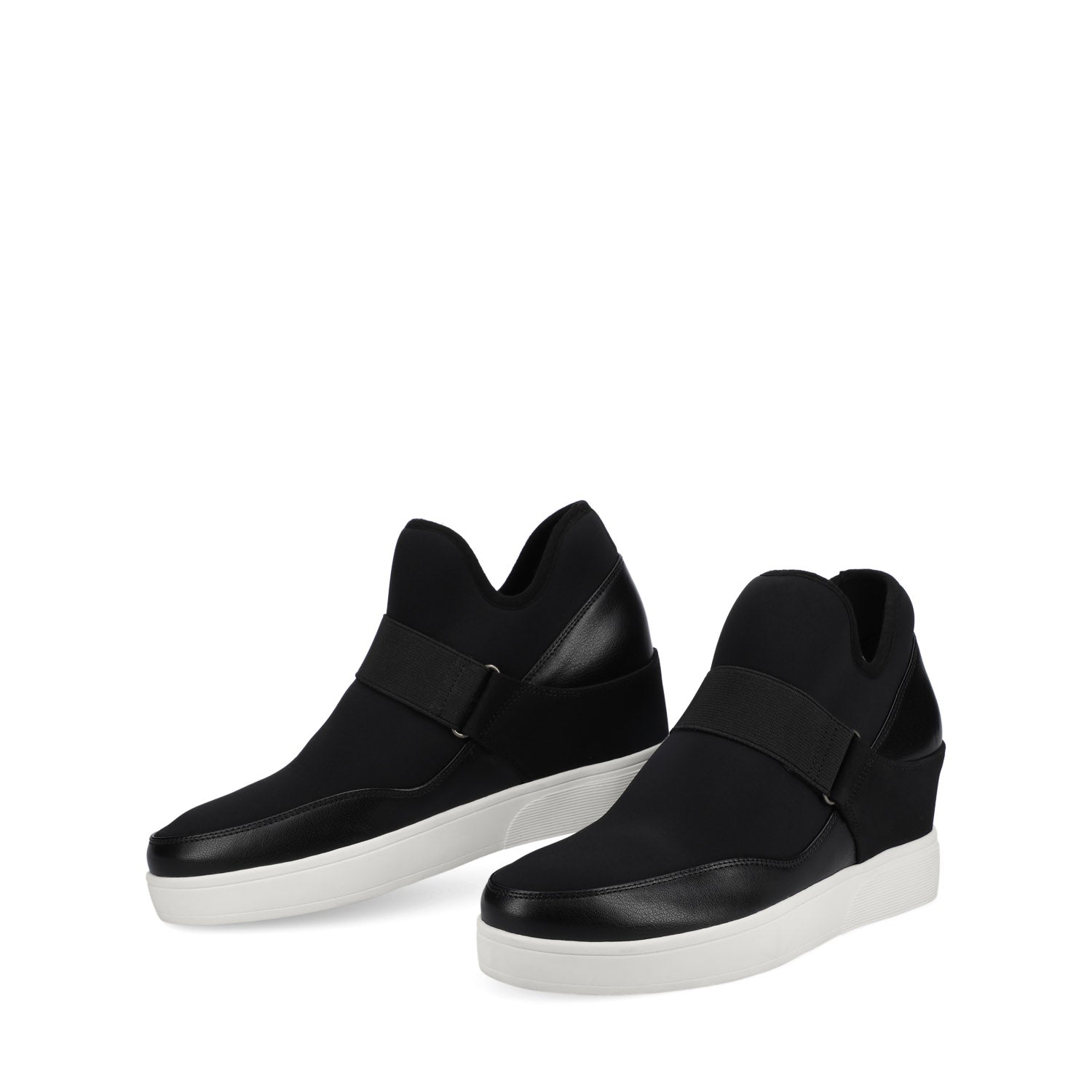 Journee Collection DAMARI HIGH TOP WEDGE SNEAKER Black
