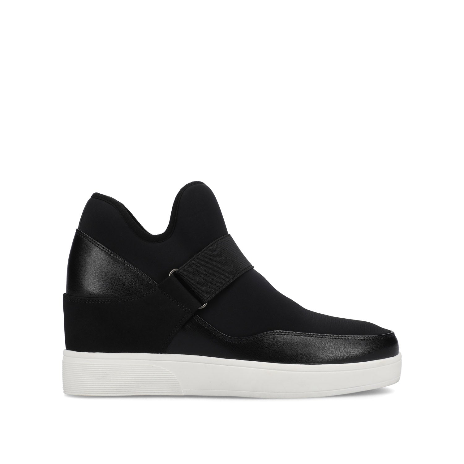 journee collection DAMARI HIGH TOP WEDGE SNEAKER Black