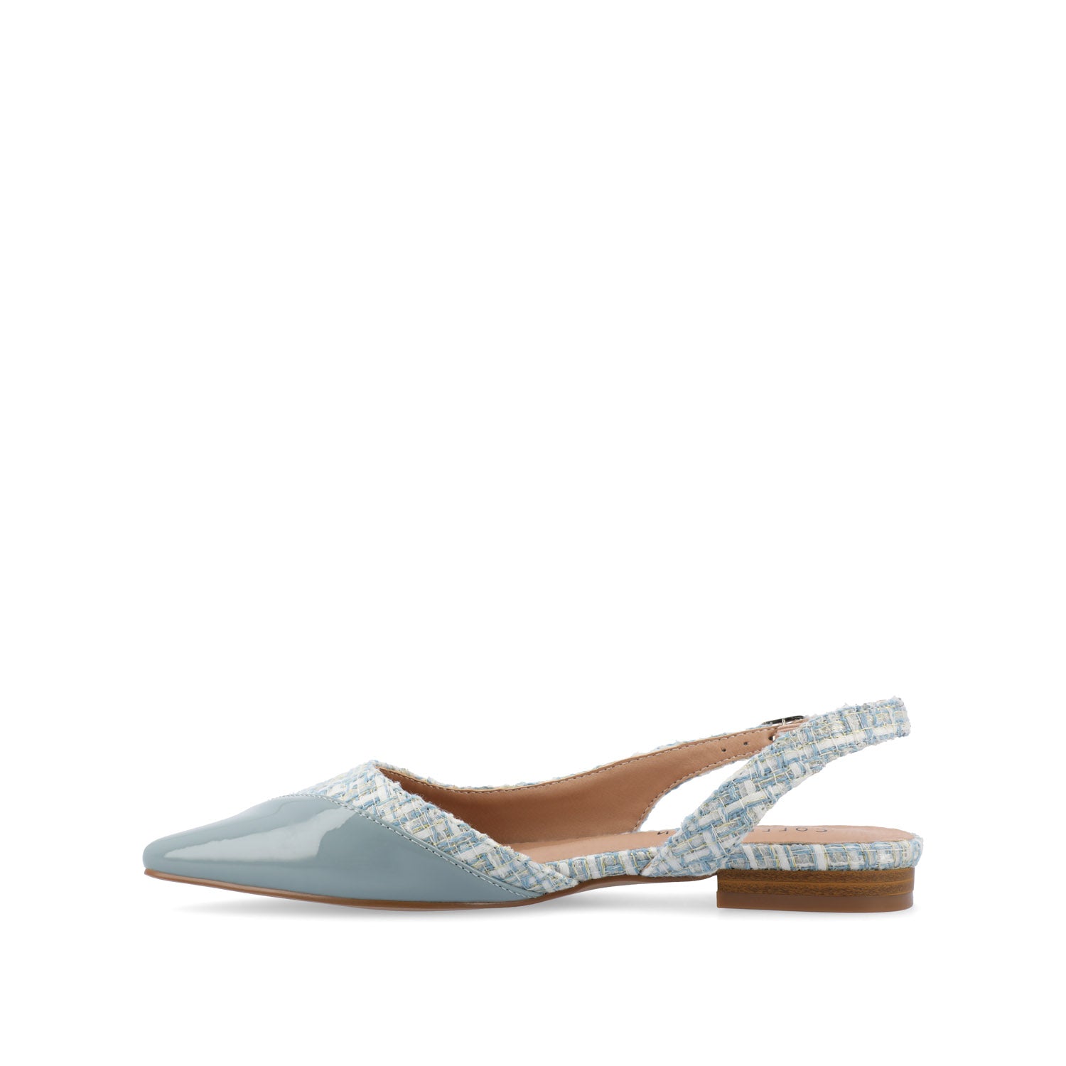 Journee Collection DAPHNNE BALLET FLATS IN TWEED FABRIC Blue Tweed