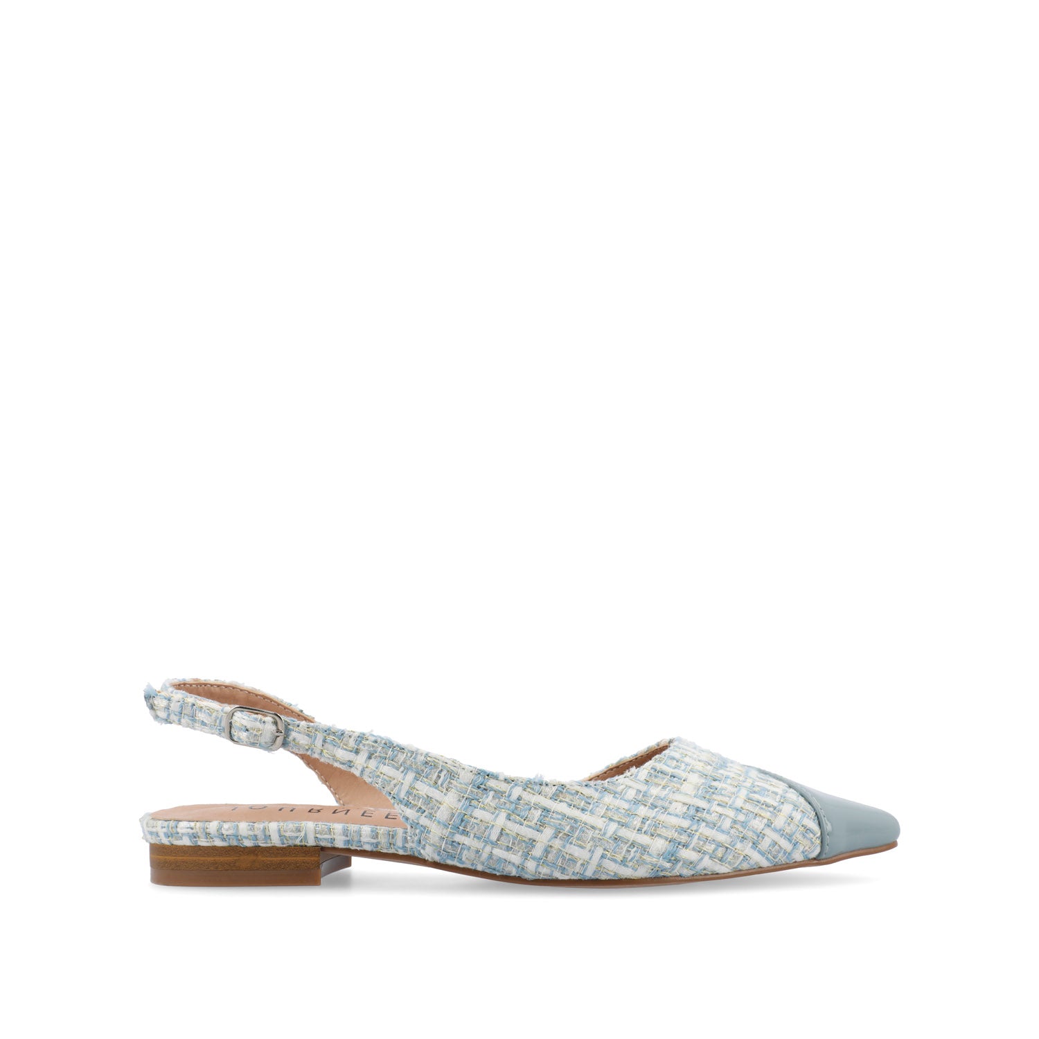 journee collection DAPHNNE BALLET FLATS IN TWEED FABRIC Blue Tweed
