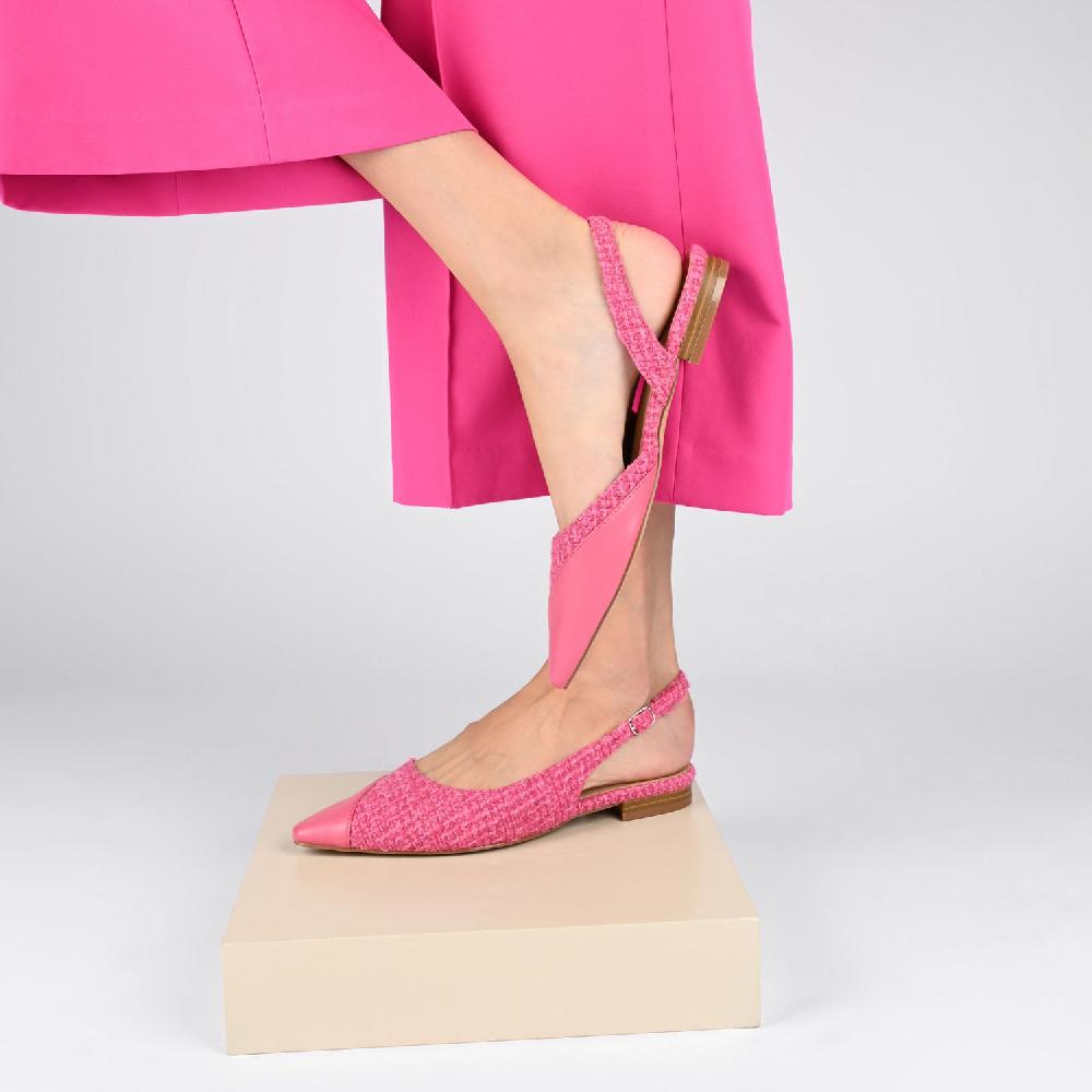 Journee Collection DAPHNNE BALLET FLATS IN TWEED FABRIC IN WIDE Black