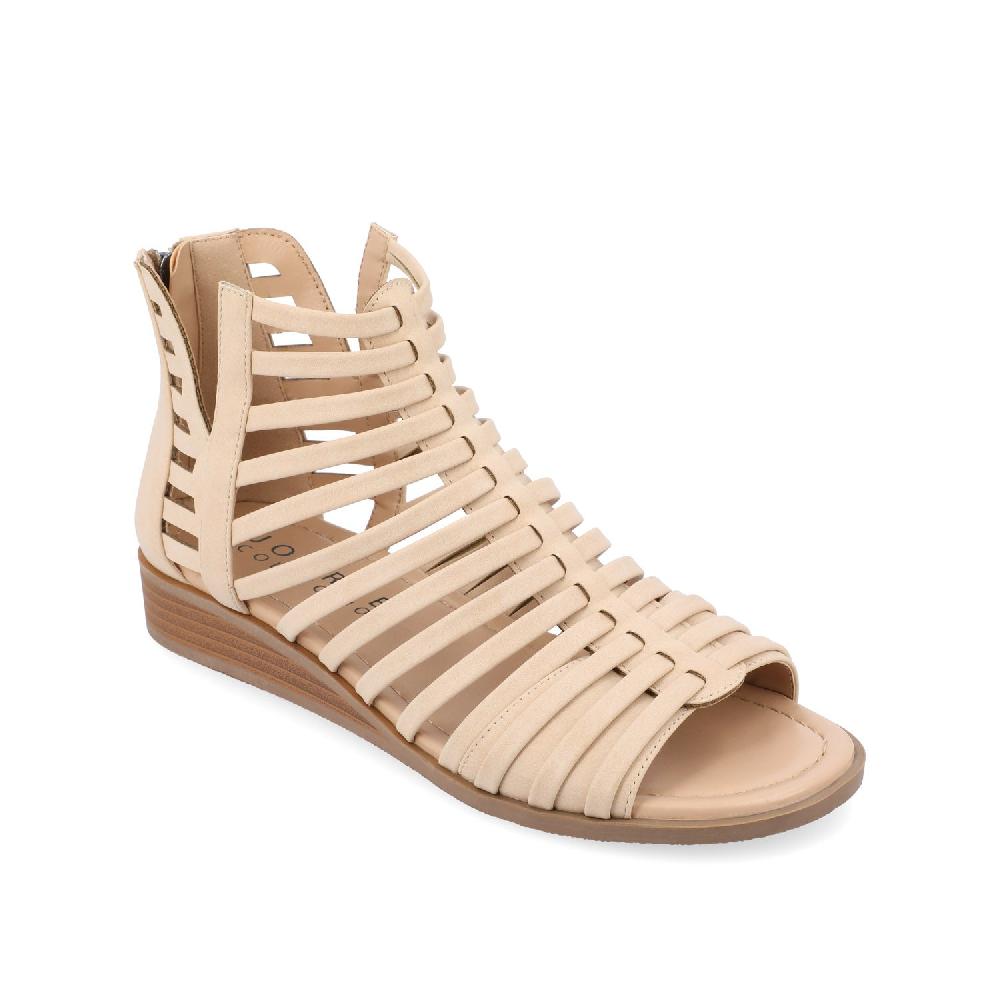 Journee Collection DELILAH GLADIATOR SANDALS IN FAUX LEATHER Tan