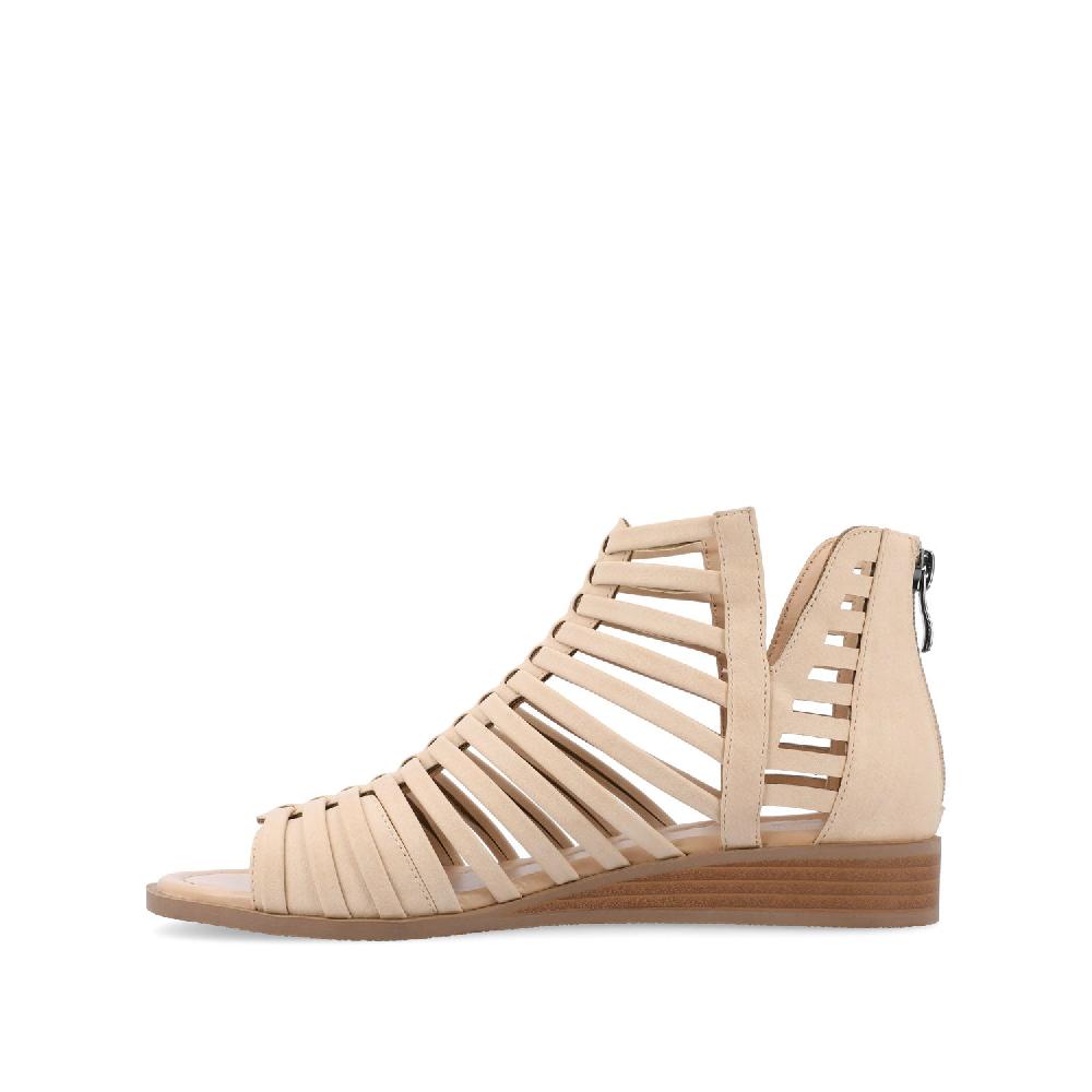 Journee Collection DELILAH GLADIATOR SANDALS IN FAUX LEATHER Tan