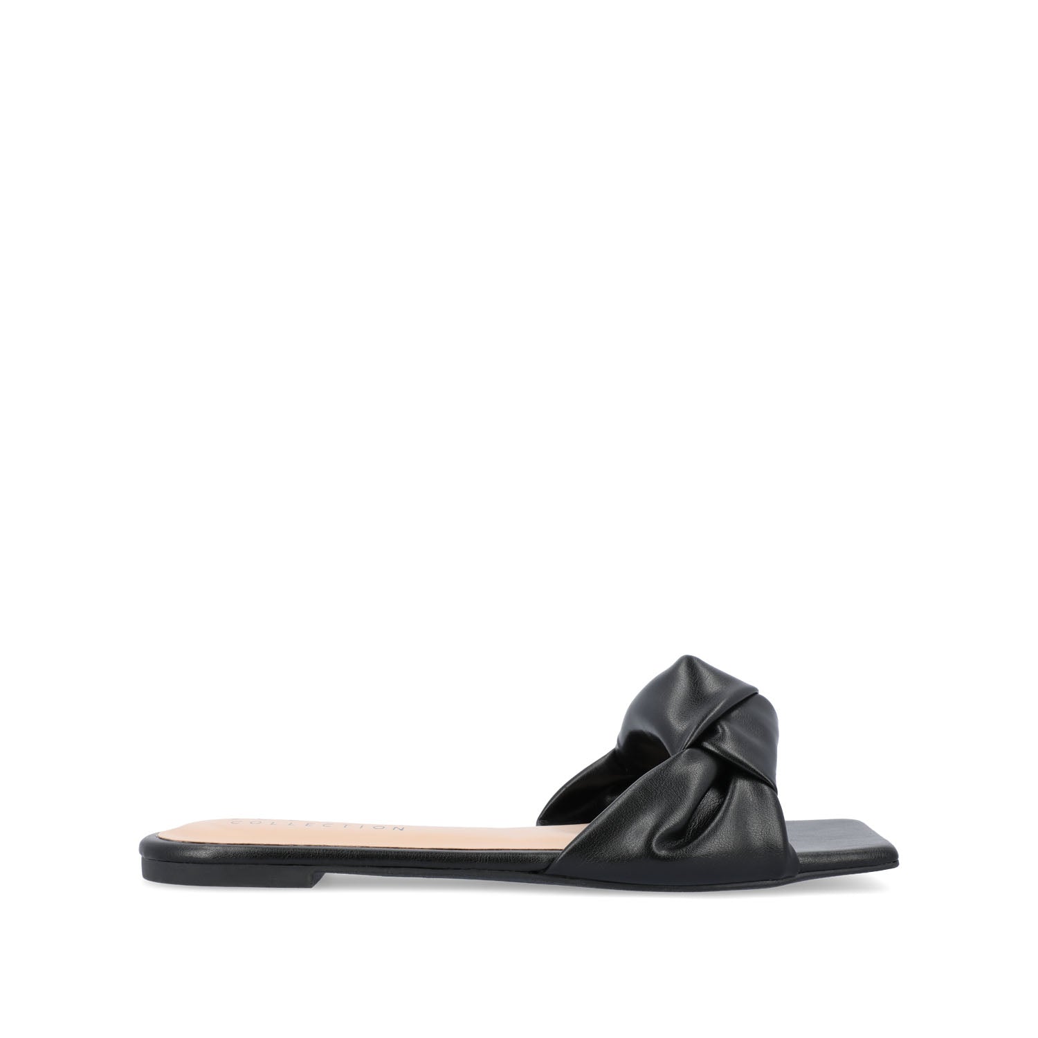 journee collection DIANAH SLIDE SANDALS IN FAUX LEATHER Gold Fabric