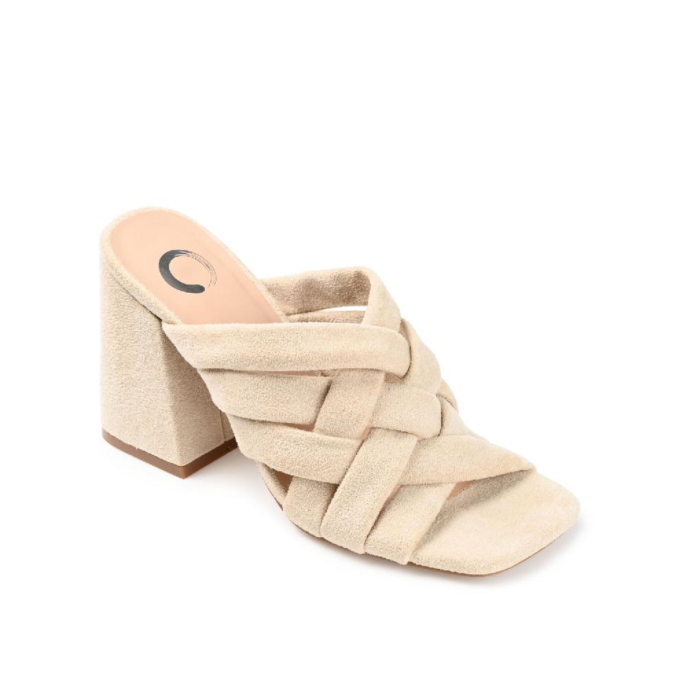 Journee Collection DORISA MULE HEELS IN FAUX SUEDE Ivory
