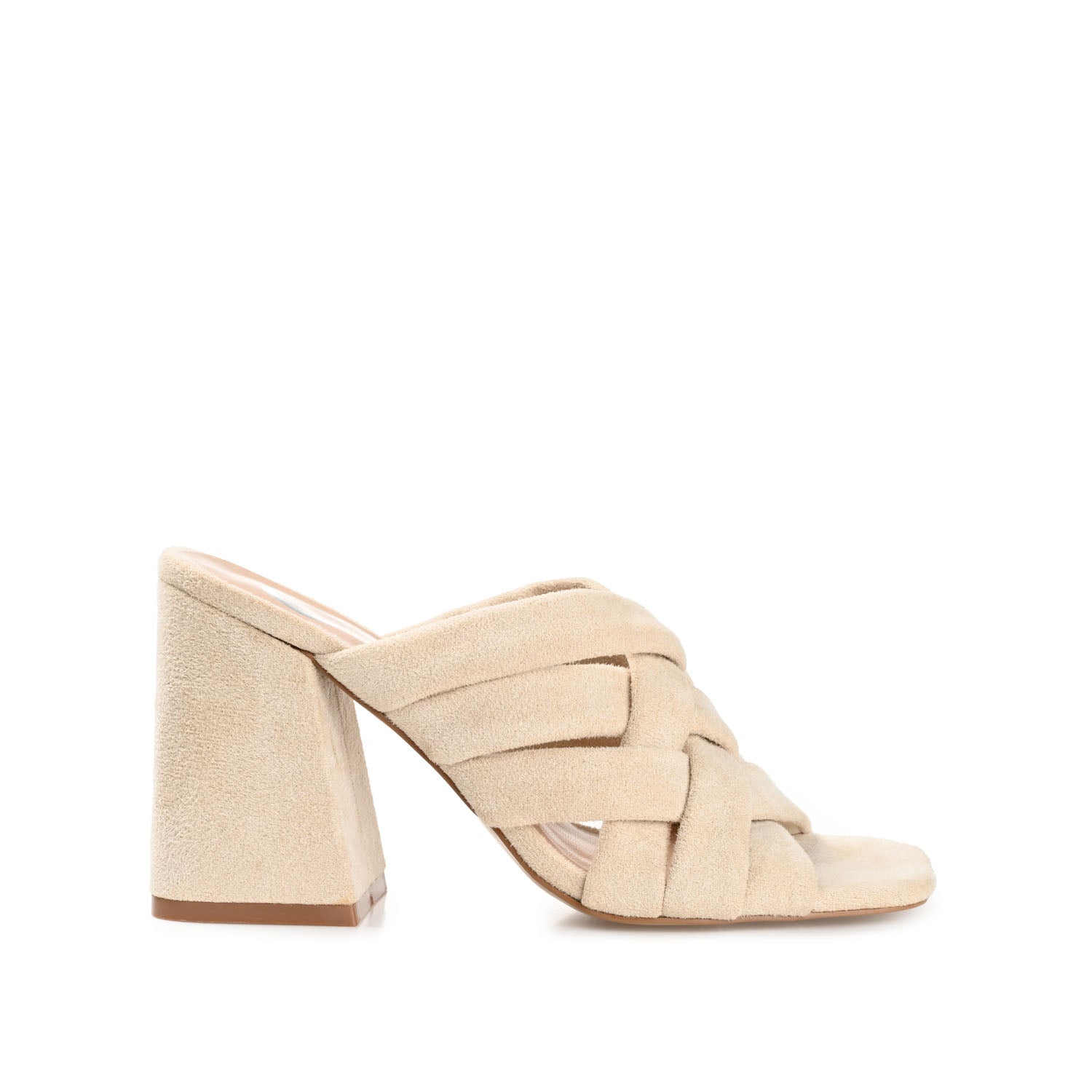 journee collection DORISA MULE HEELS IN FAUX SUEDE Ivory