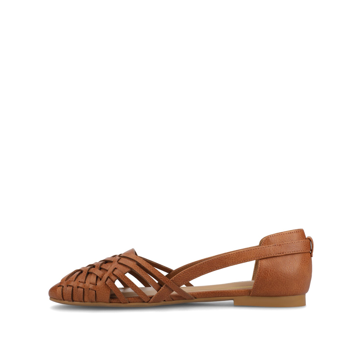Journee Collection EKKO FAUX LEATHER FLATS IN WIDE Brown