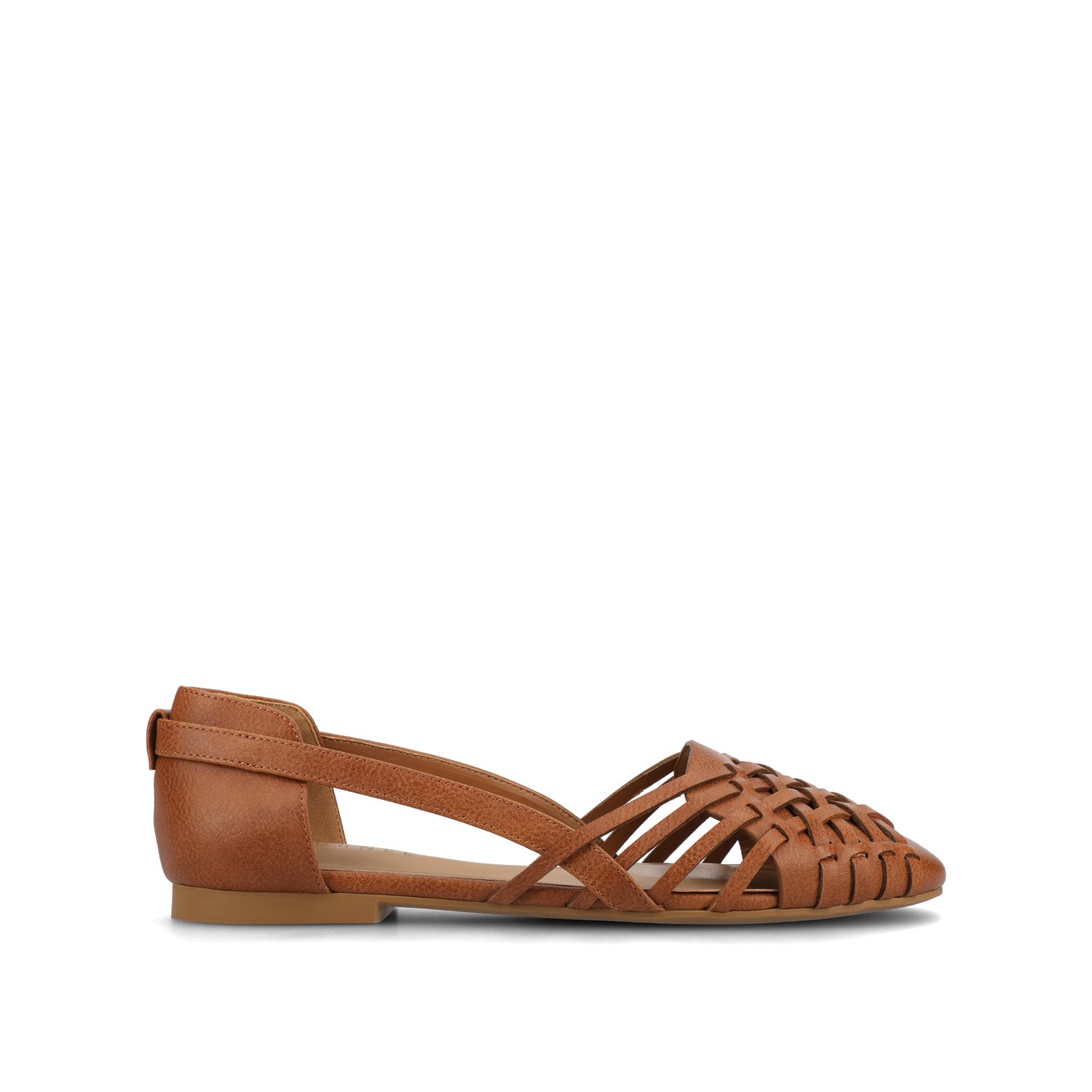 journee collection EKKO FAUX LEATHER FLATS IN WIDE Brown