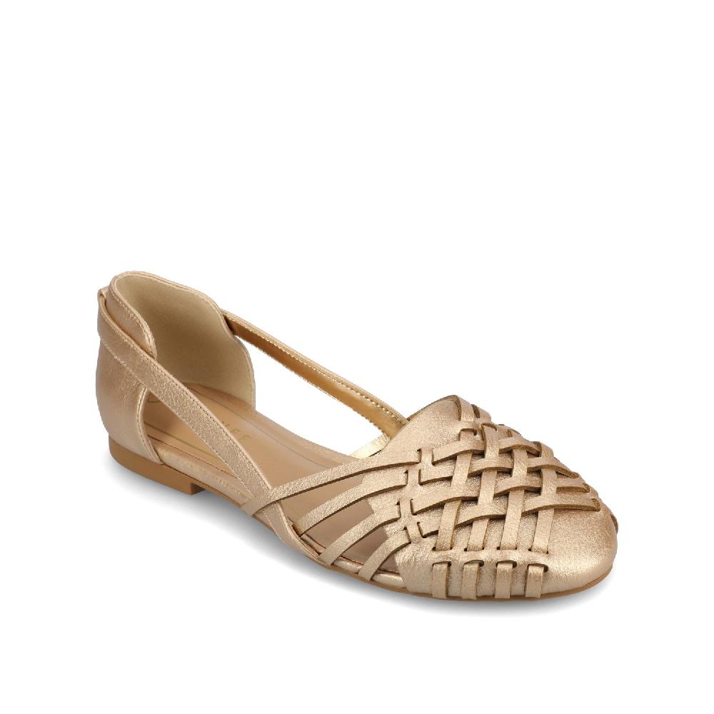 Journee Collection EKKO WOVEN FLATS IN STATEMENT IN WIDE Champagne