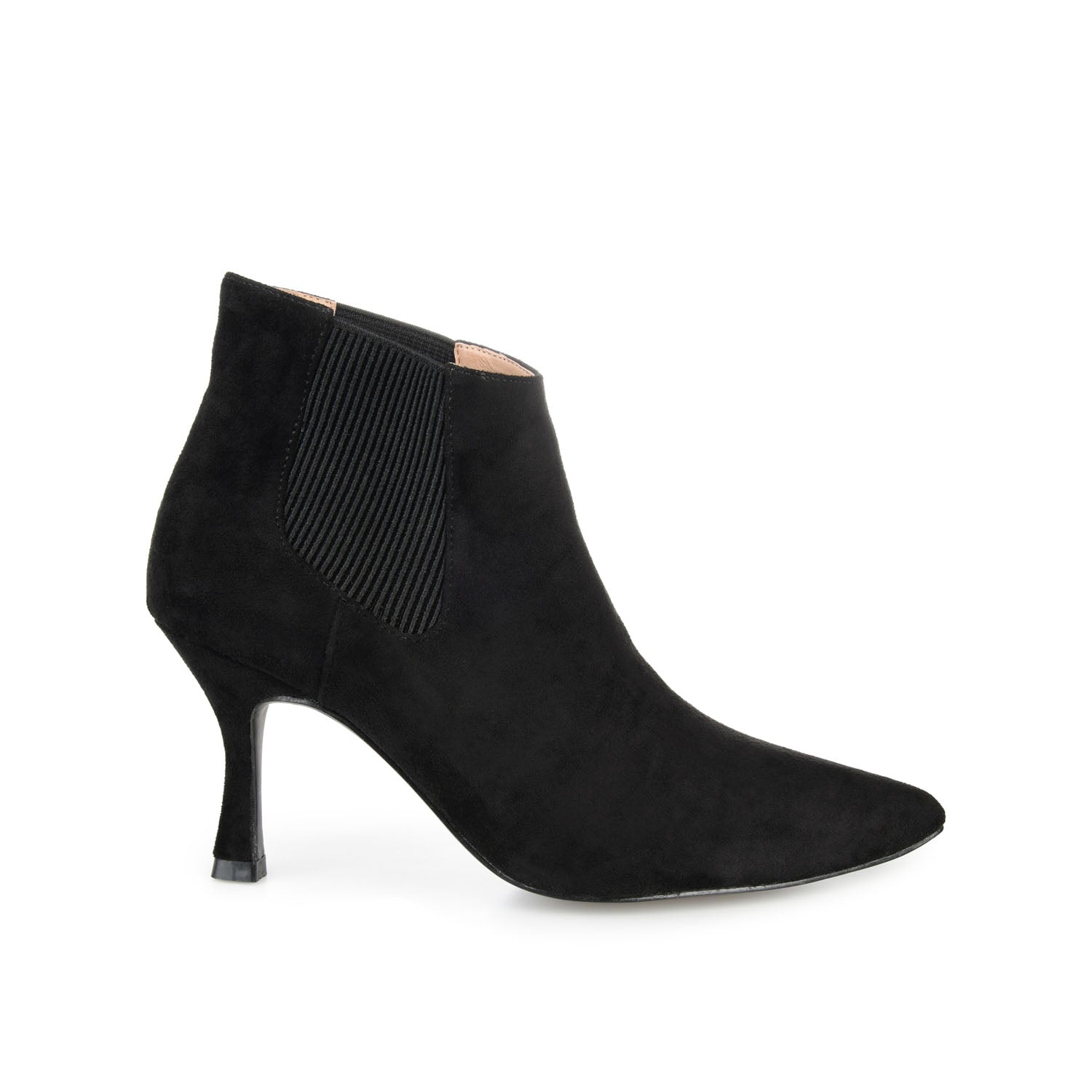 journee collection ELITTA CHELSEA BOOTIES IN FAUX SUEDE Black
