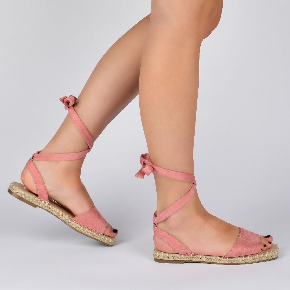 Journee Collection EMELIE MULTI STRAP ESPADRILLE SANDALS Rose