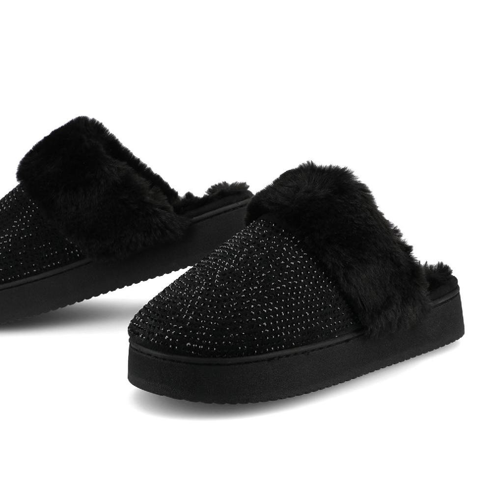 Journee Collection EMMBER SLIPPERS IN FAUX SUEDE Black