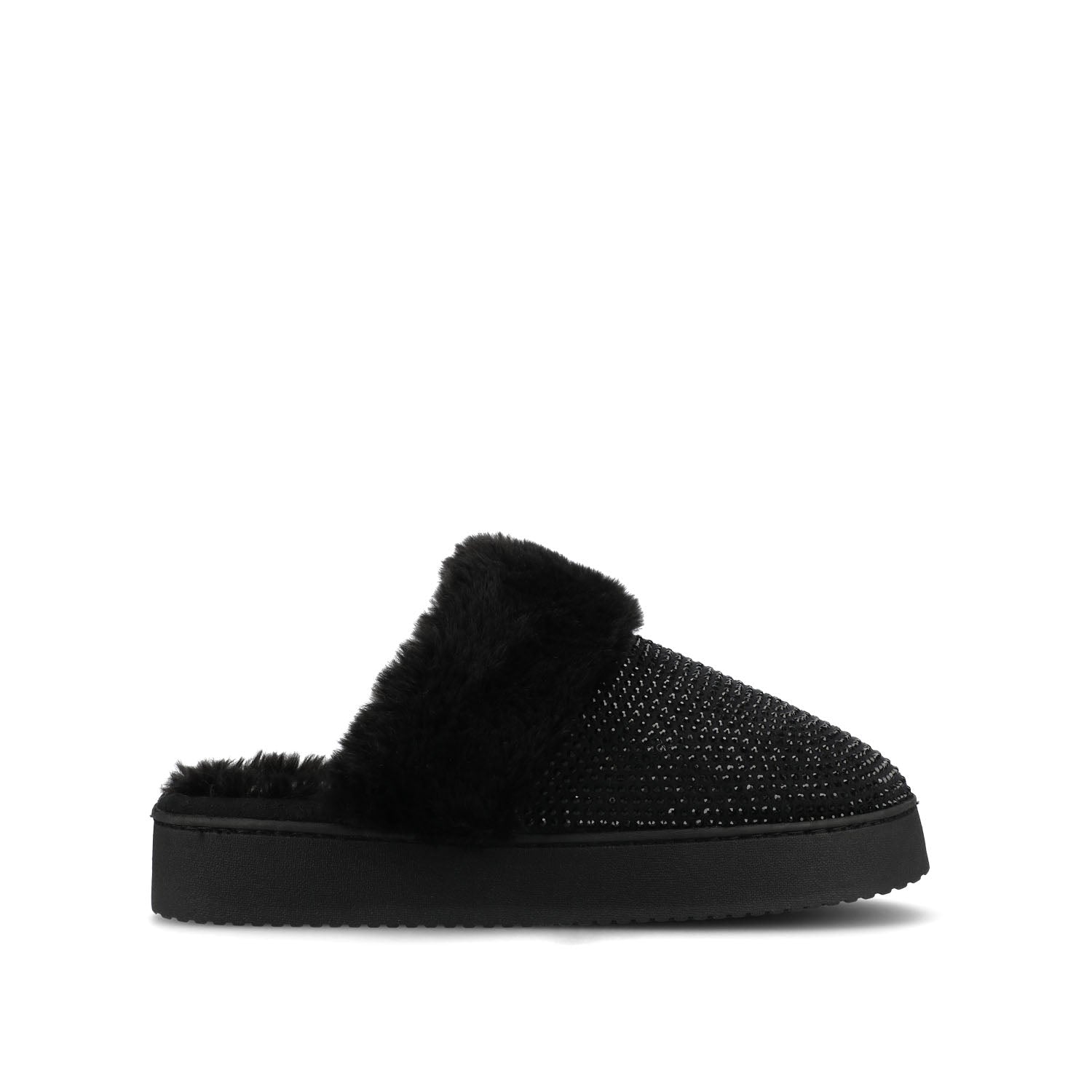 journee collection EMMBER SLIPPERS IN FAUX SUEDE Black