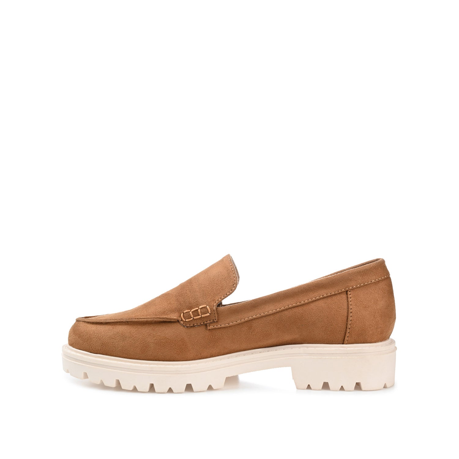 Journee Collection ERIKA LOAFER FLATS IN FAUX SUEDE Taupe Suede